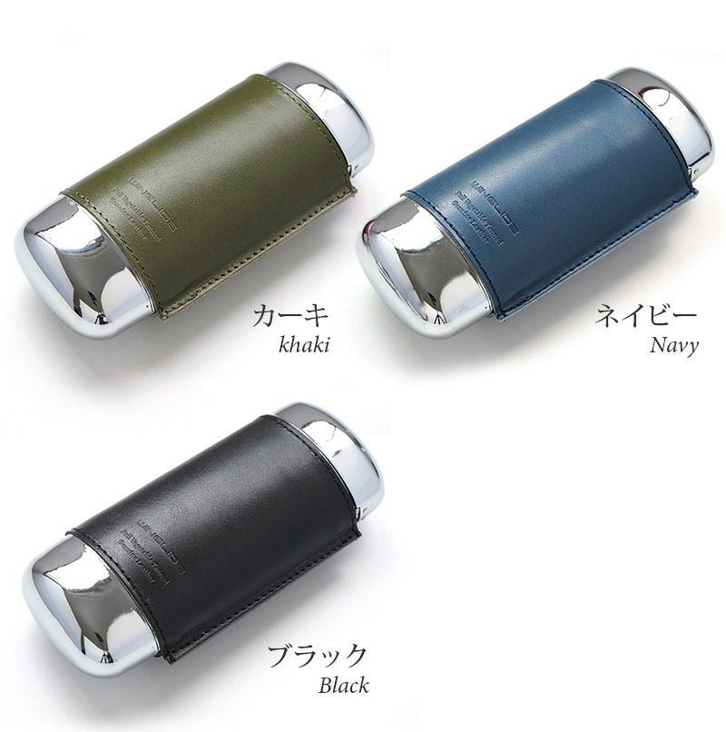 栃木レザー】メガネケース / ペンケース メタル ハード 本革 WINGLIDE