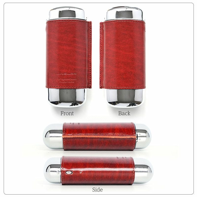 ルガトーレザー】メガネケース / ペンケース メタル ハード 本革