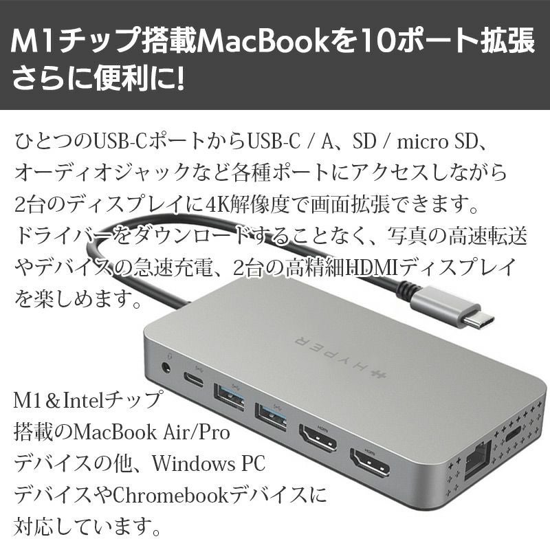 Macbook Air USB  ハブ HUB デュアル4K HDMI 10in1 USB-Cハブ