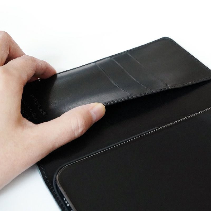 iPhone13 Pro スマホケース 手帳型 ヘビ革 エキゾチックレザー