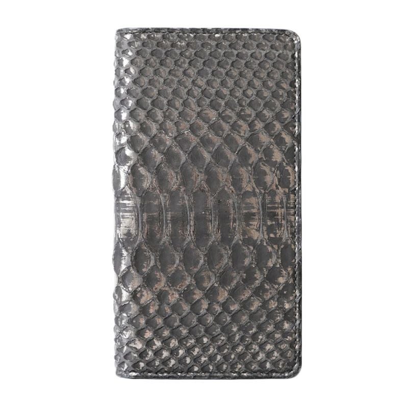 iPhone13 Pro スマホケース 手帳型 ヘビ革 エキゾチックレザー