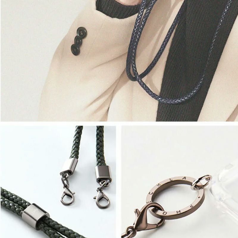 iPhone14 ケース ロープショルダー クリア スマホケース ストラップ 付属のローングストラップでiPhoneを首や肩からかけることができる