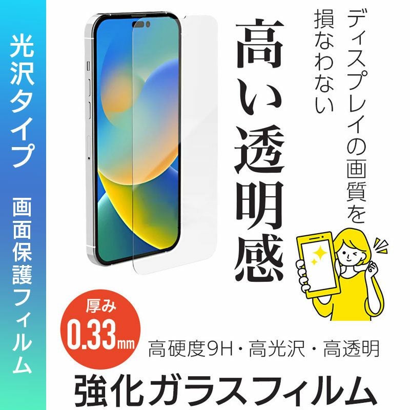 光沢】強化ガラスフィルム iPhone14Pro / iPhone14ProMax / iPhone14