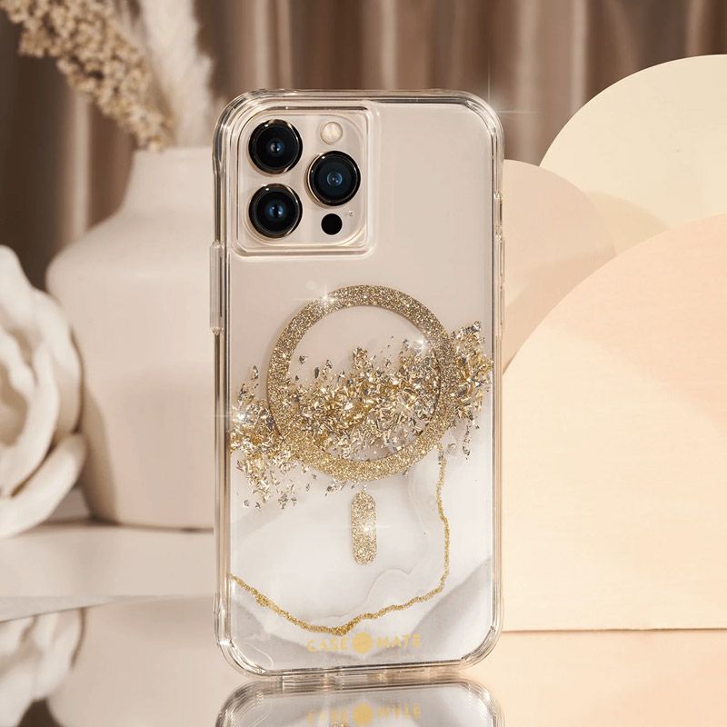 耐衝撃】Case-Mate Karat Marble 抗菌 MagSafe対応 iPhone14Pro