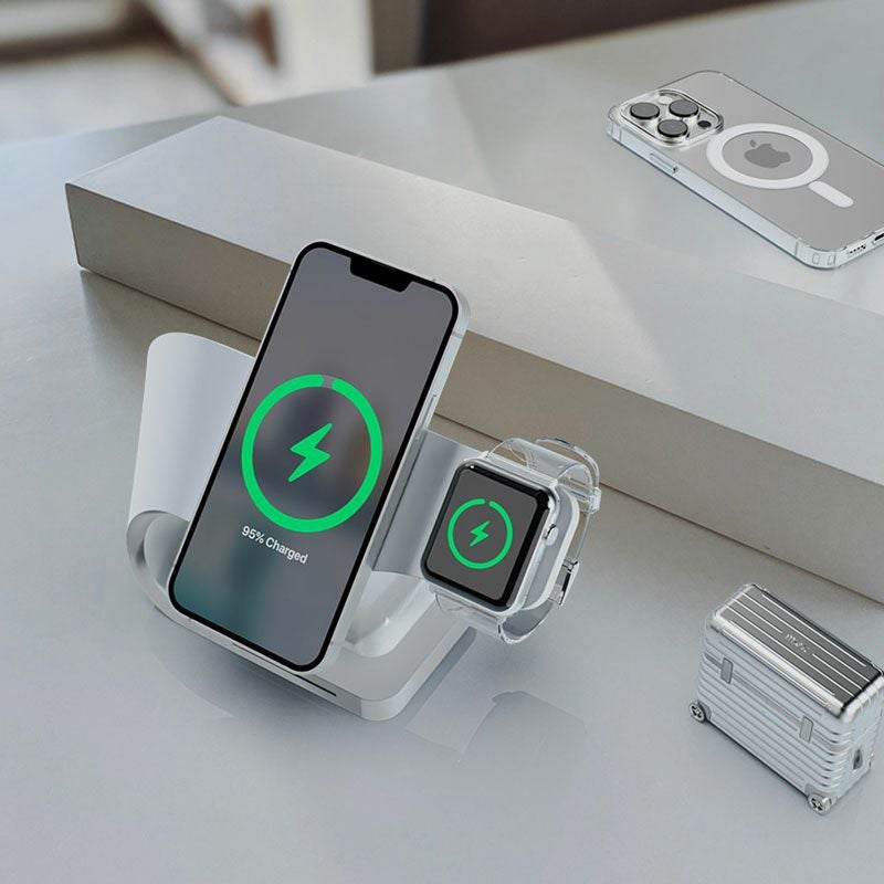 ワイヤレス充電器 3in1 スタンド MagSafe対応 iPhone Apple Watch AirPods ワイヤレスチャージ iphone ワイヤレス充電