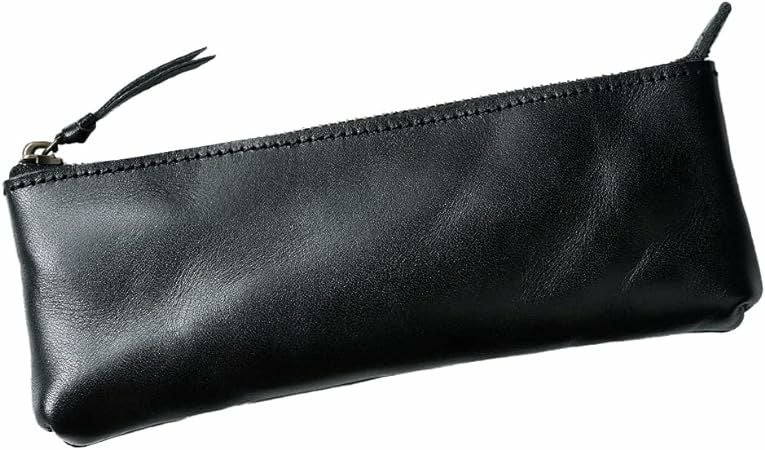 ペンケース パウチ型 ブランド 本革 スマホケース 栃木レザー ブラック 黒