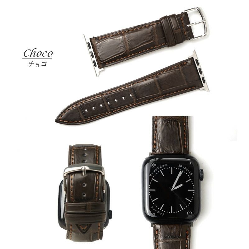 Aapple watch ベルト クロコダイル 時計ベルト ワニ革 本革 レザー おしゃれ 49mm 46mm 45mm 44mm 42mm 41mm 40mm 38mm