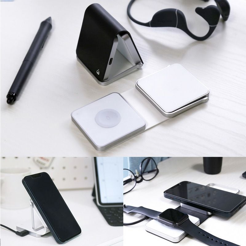 ワイヤレス充電 マグネット iPhone 充電器 軽量 コンパクト 充電器 携帯用 iphone 充電器 置くだけ Applewatch 充電器