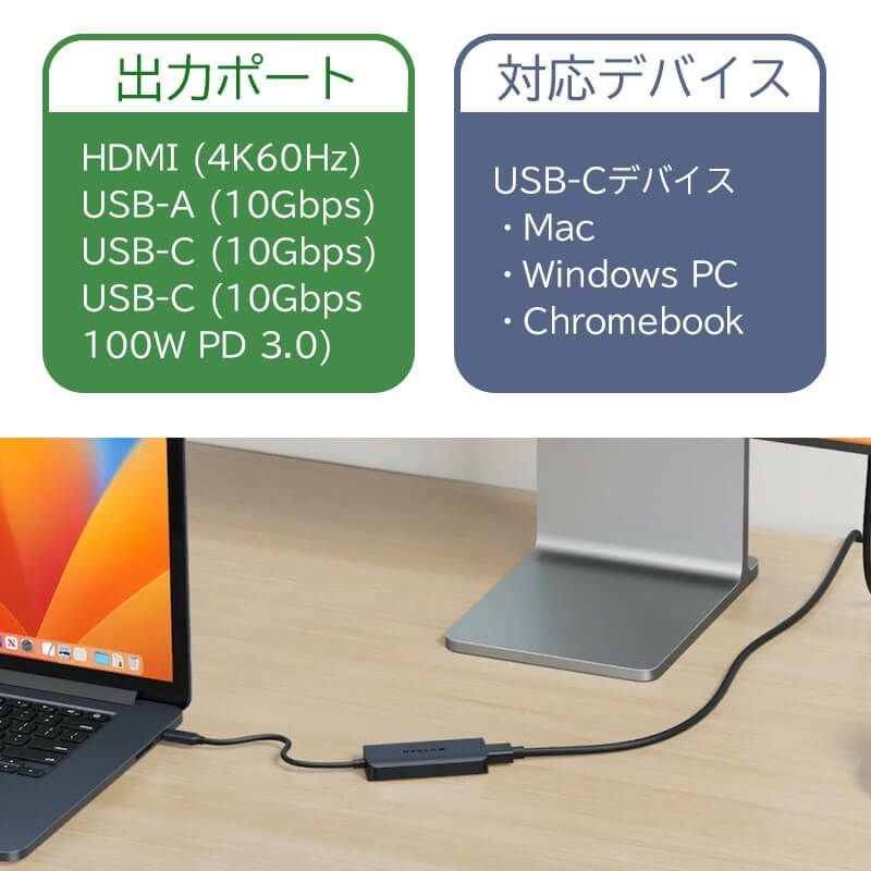 HyperDrive Next 4 Port USB-C ハブ』 HDMI USB-C/USB-A ハブ