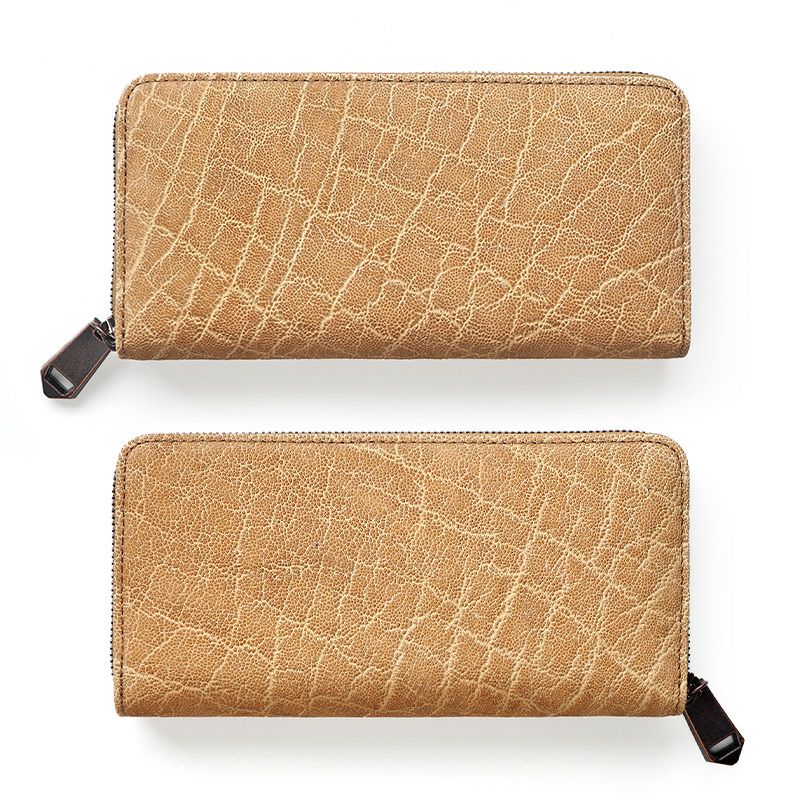 長財布 象革 エレファント レザー ブランド ZOO おしゃれ ラウンドファスナー