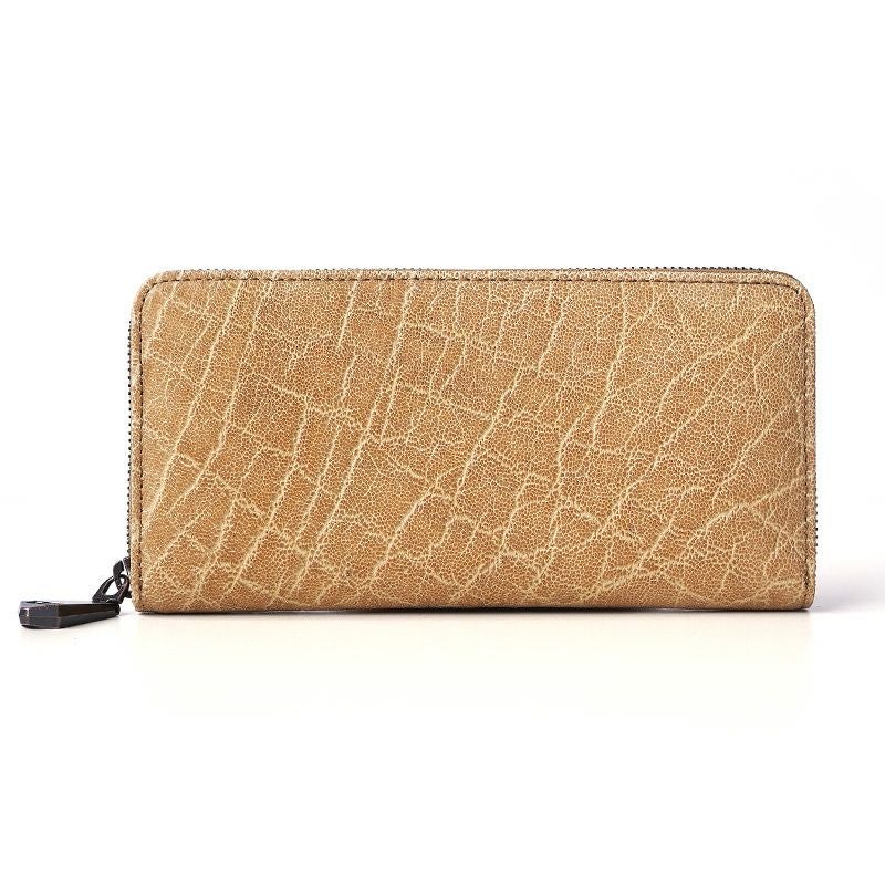 長財布 象革 エレファント レザー ブランド ZOO おしゃれ ラウンドファスナー ベージュ 