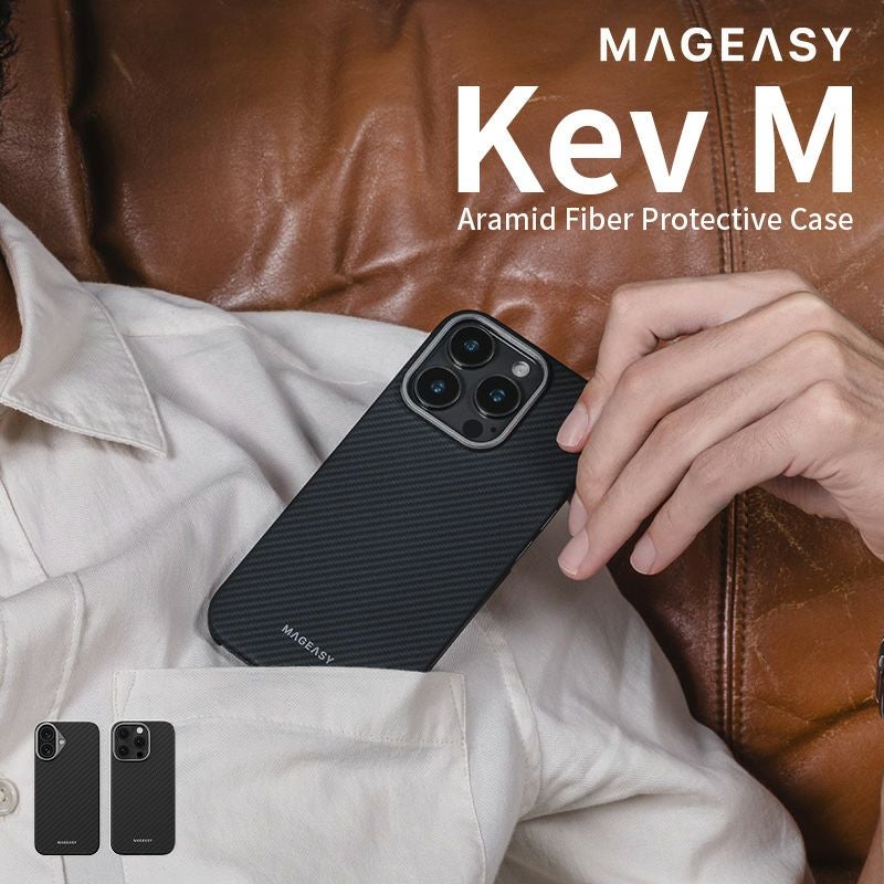 『MagEasy Kev M』 iPhone16Proケース 耐久性 軽量 薄型 背面 MagSafe対応