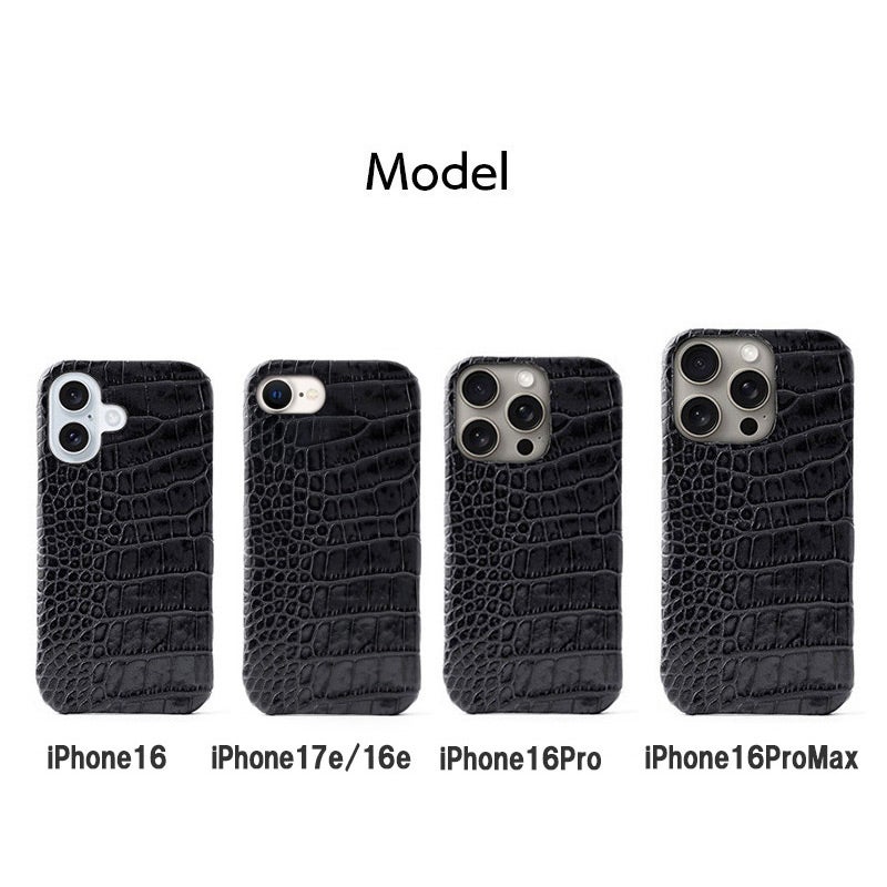 iPhone17ｅ iPhone16ｅ iPhone16Pro iPhone16 ProMax iPhone 16 ケース ブランド 本革 スマホケース イタリアンレザー 革 背面 MagSafe対応 クロコ柄