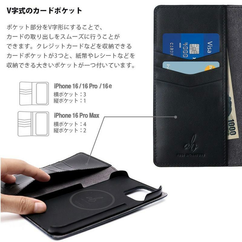 イタリアンレザー☆クロコ柄】iPhone16Pro / iPhone16ProMax