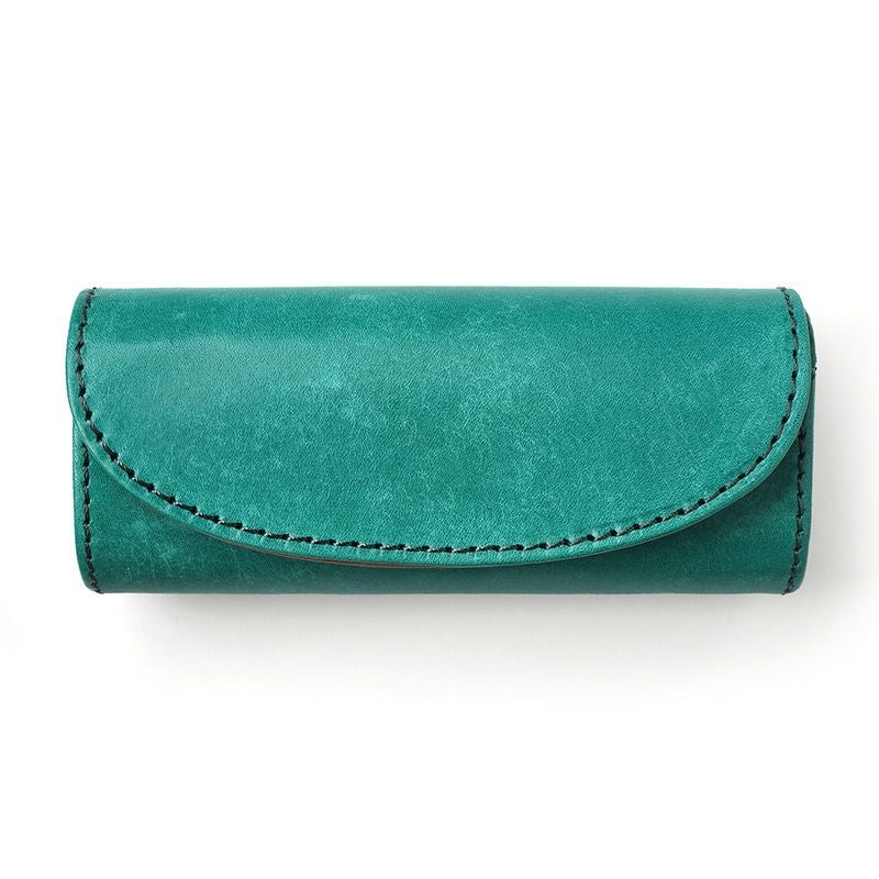 メガネケース 本革 レザー ブランド おしゃれ シンプル イタリアンレザー メンズ レディース ブルー グリーン ブラック 高級 大きめ ブルー グリーン