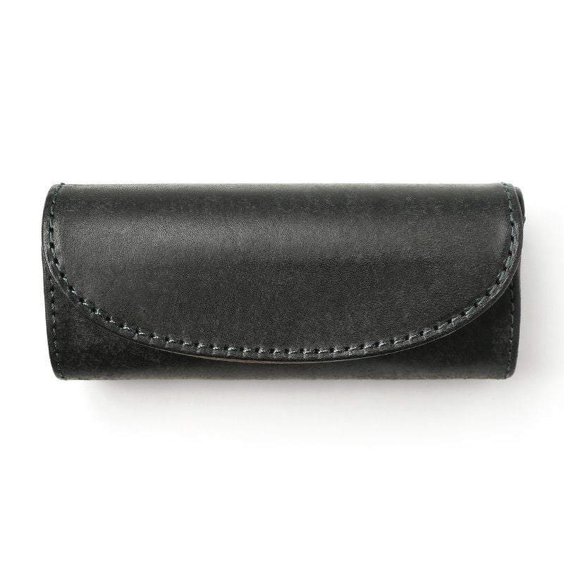 メガネケース 本革 レザー ブランド おしゃれ シンプル イタリアンレザー メンズ レディース ブルー グリーン ブラック 高級 大きめ ブラック