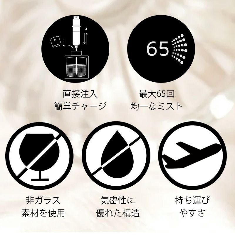  トラヴァ―ロ TRAVALO アトマイザー 香水 詰め替え チャージ 簡単 スプレー 5ml スリム 香水 携帯 持ち運び 