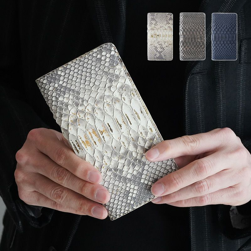 ヘビ革 ダイヤモンドパイソン】iPhone16Pro ケース 手帳型 本革