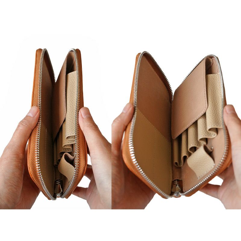 ラウンドファスナー ペンケース 本革 レザー ブランド おしゃれ シンプル 使いやすい 仕切り 社会人 筆箱 おすすめ 男性 女性 メンズ