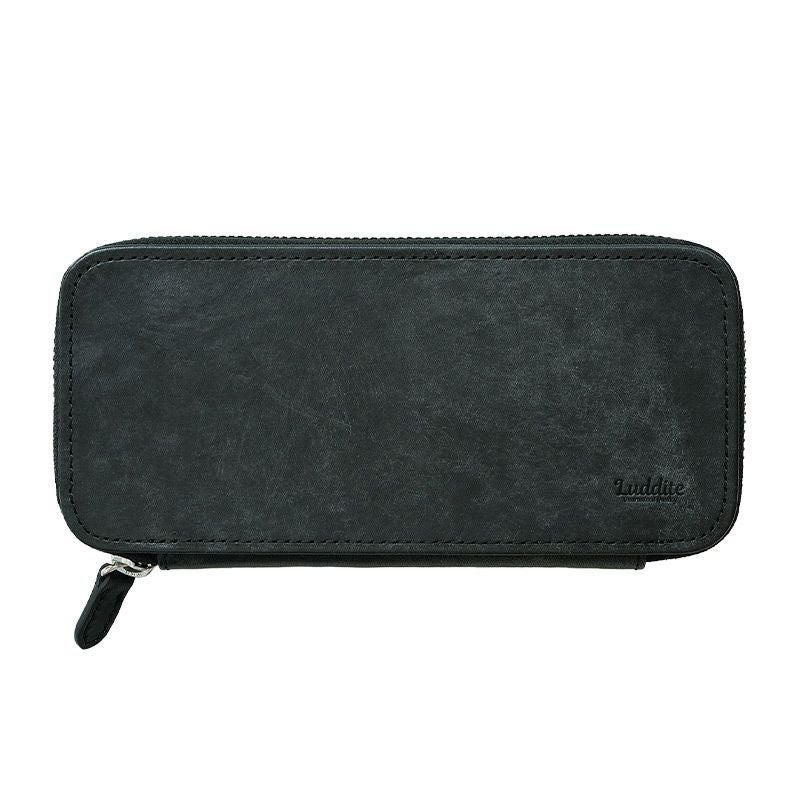 ラウンドファスナー ペンケース 本革 レザー ブランド おしゃれ シンプル 使いやすい 仕切り 社会人 筆箱 おすすめ 男性 女性 メンズ ブラック 黒