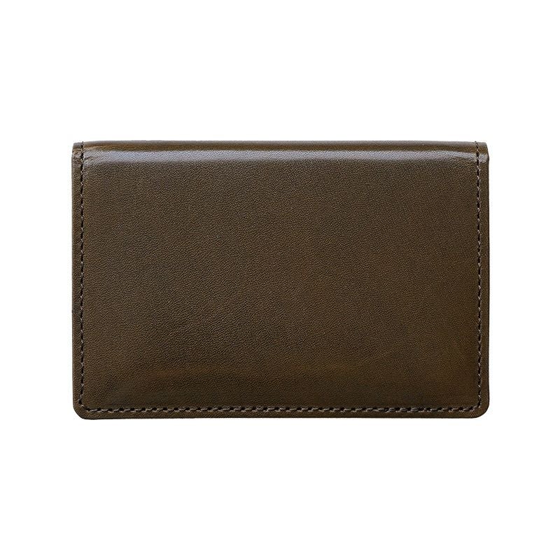 名刺入れ おしゃれ レディース メンズ 本革 キップレザー 牛革 ブランド 仕切り あり バイカラー 日本製 女性 男性 スリム 高級 緑 グリーン キャメル バイカラー