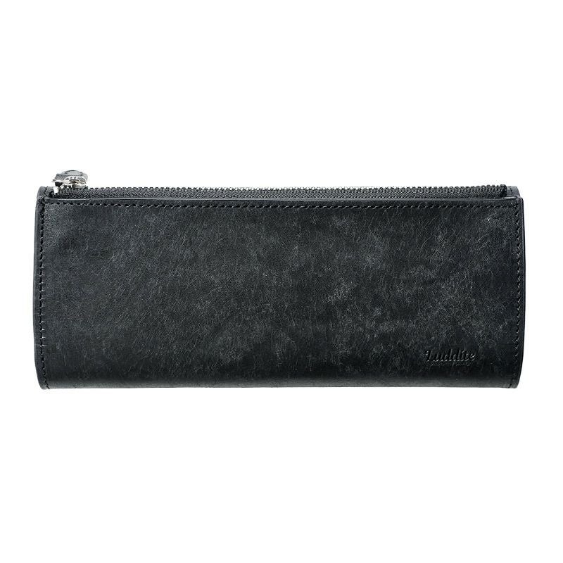 ラダイト ペンケース ロール おしゃれ 革 ブランド シンプル スリム コンパクト 高級 本革 フラット 一本ずつ レトロ 仕切り 付き 楽天 ブラック 黒