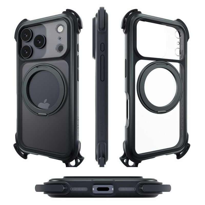 iPhone17 Pro / iPhone17 ProMax ケース 耐衝撃 スマホケース 衝撃吸収 クリアケース MagSafe ショルダー スタンド機能 スマホリング