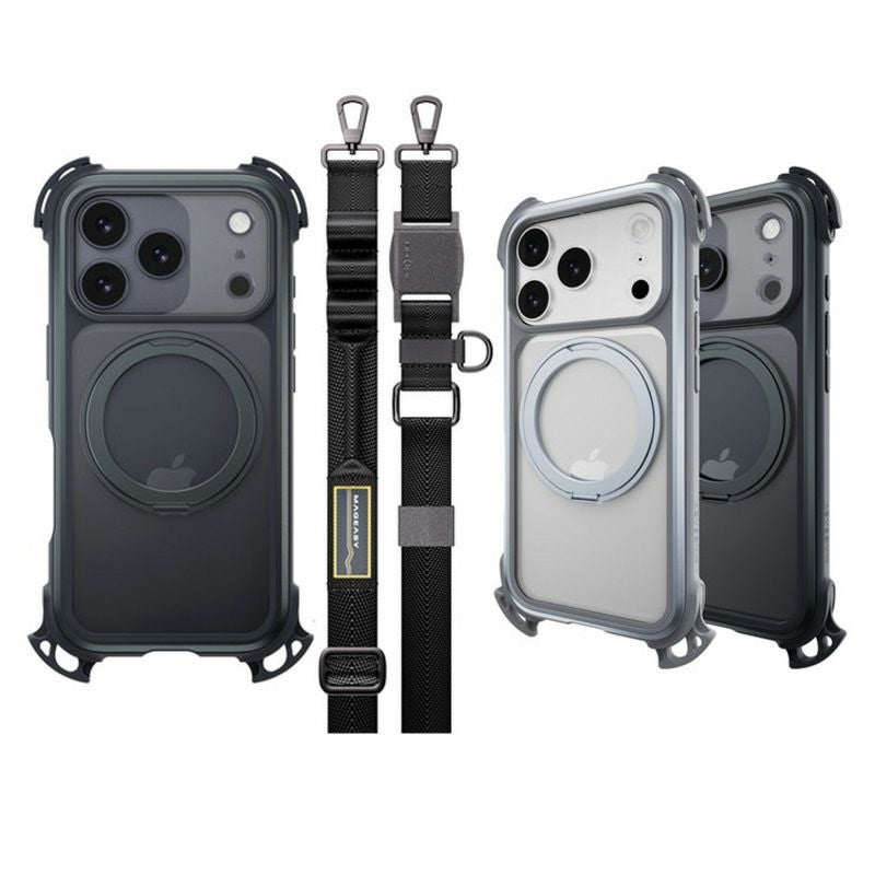 iPhone17 Pro / iPhone17 ProMax ケース 耐衝撃 スマホケース 衝撃吸収 クリアケース MagSafe ショルダー スタンド機能 スマホリング