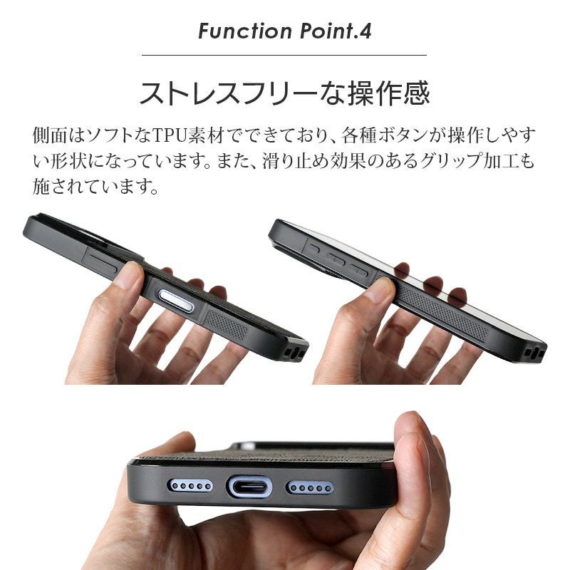 iPhone17 Pro ケース ブランド 本革 スマホケース レザー 革 背面 カバー エキゾチックレザー 象革 個性的 グレー ブラック 黒