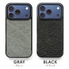 iPhone17 Pro ケース ブランド 本革 スマホケース レザー 革 背面 カバー エキゾチックレザー 象革 個性的 グレー ブラック 黒