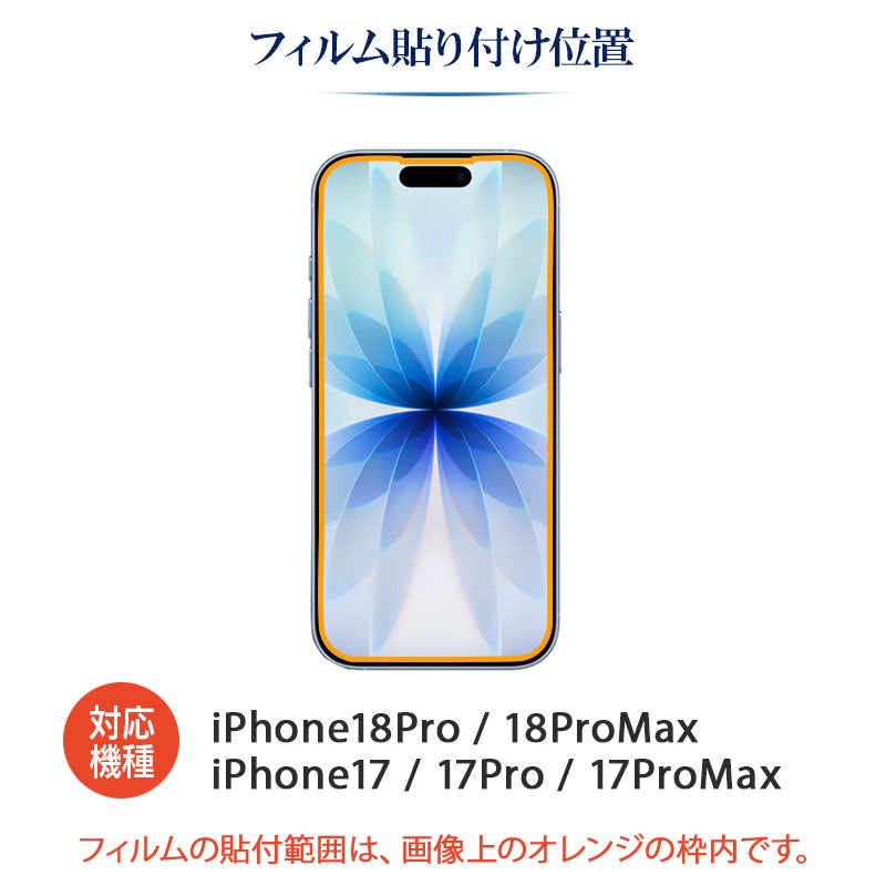 iPhone18Pro / 18ProMax /17Pro / 17ProMax / 17 フィルム 光沢ガラス 強化ガラス 液晶保護 画面指紋防止 Pro 高硬度9H 液晶保護ガラスフィルム 