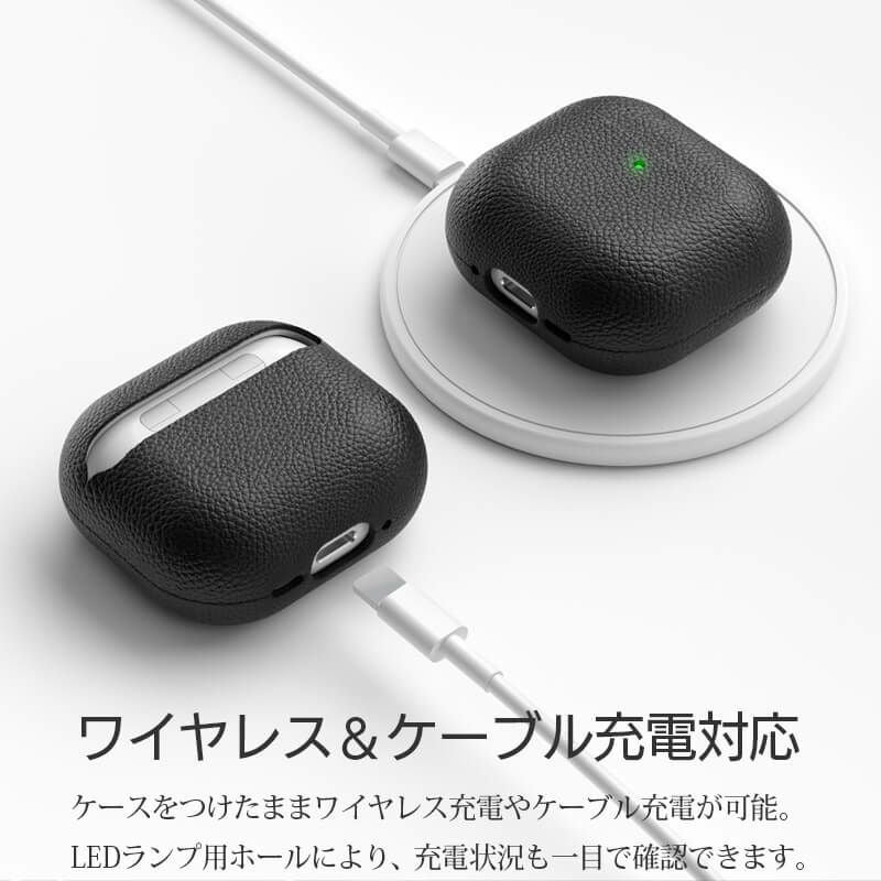 AirPods Pro 3 ケース Airpods 4 ケース エアーポッズ カバー AirPods Case 本革製 イタリアン レザー 保護ケース イヤホン エアポッズ