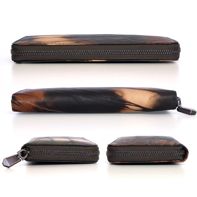 長財布 本革 泥染めレザー ブランド おしゃれ シンプル