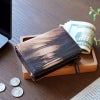 二つ折り財布 本革 泥染めレザー ブランド おしゃれ 高級