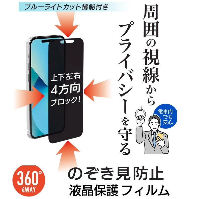 除き見防止フィルム iPhone17 iPhone17e / 17 / 17Pro / 17ProMax フィルム のぞき見防止 ブルーライトカット 覗き見防止 