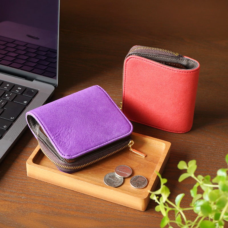 二つ折り財布 本革 鹿革 レザー ブランド　おしゃれ 財布 パーリィー