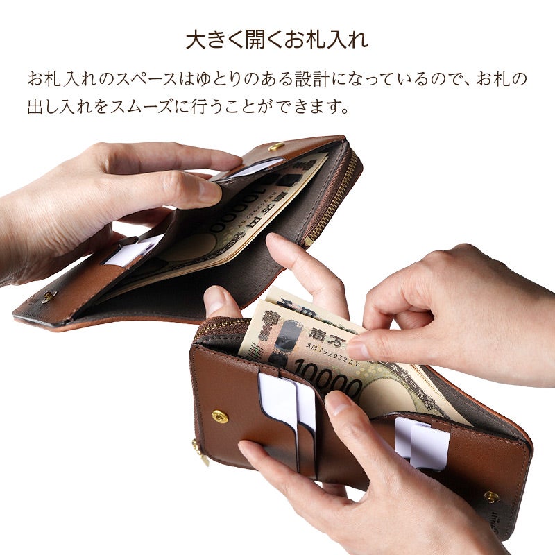 二つ折り財布 本革 鹿革 レザー ブランド　おしゃれ 財布 パーリィー