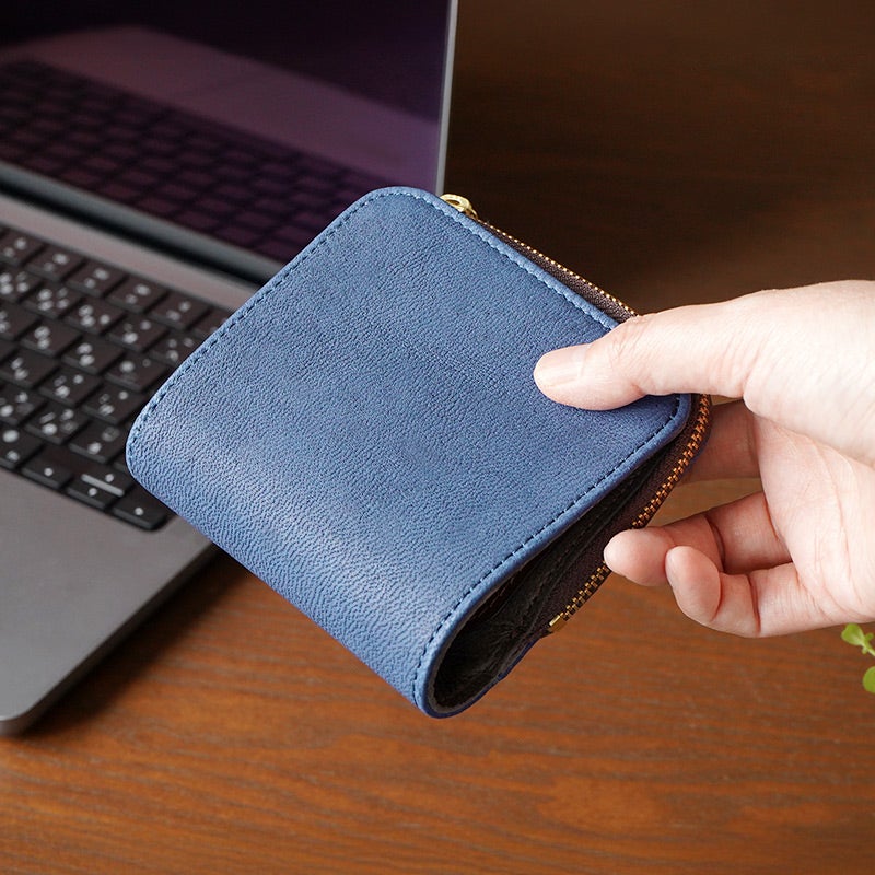 二つ折り財布 本革 鹿革 レザー ブランド　おしゃれ 財布 パーリィー