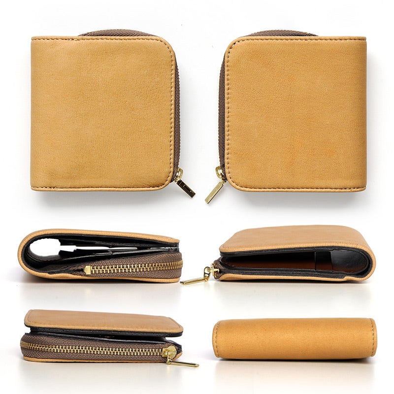 二つ折り財布 本革 鹿革 レザー ブランド　おしゃれ 財布 パーリィー