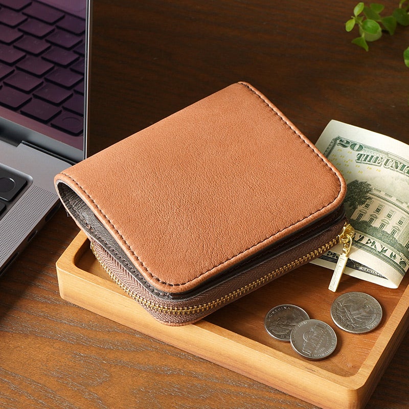 二つ折り財布 本革 鹿革 レザー ブランド　おしゃれ 財布 パーリィー