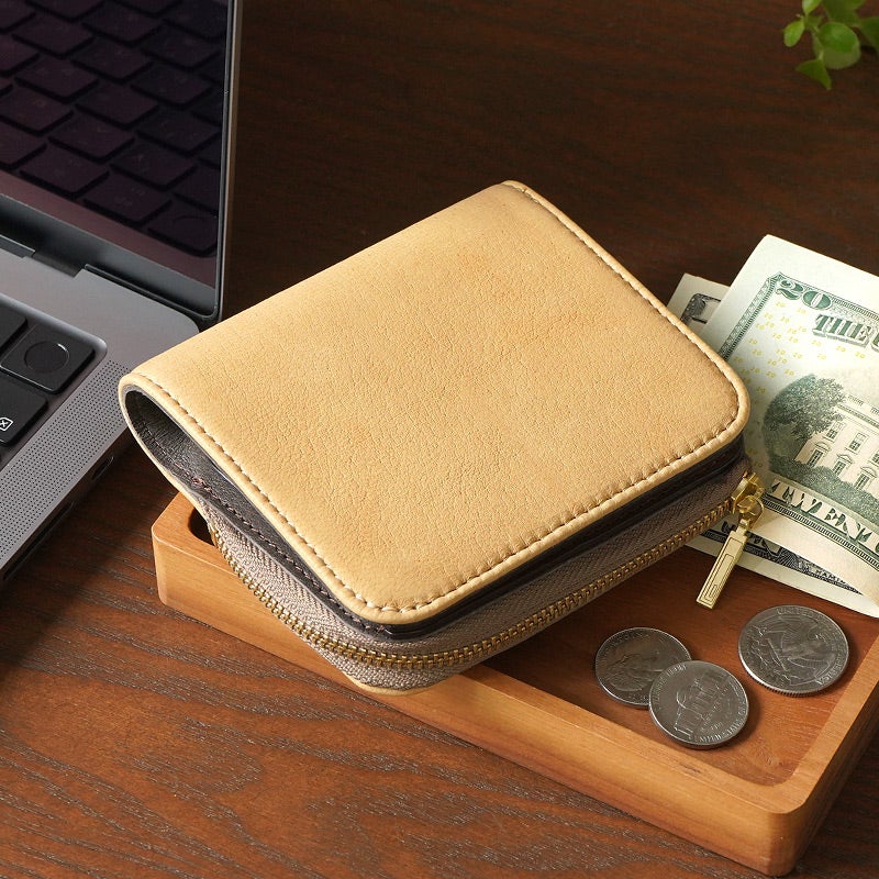 二つ折り財布 本革 鹿革 レザー ブランド　おしゃれ 財布 パーリィー