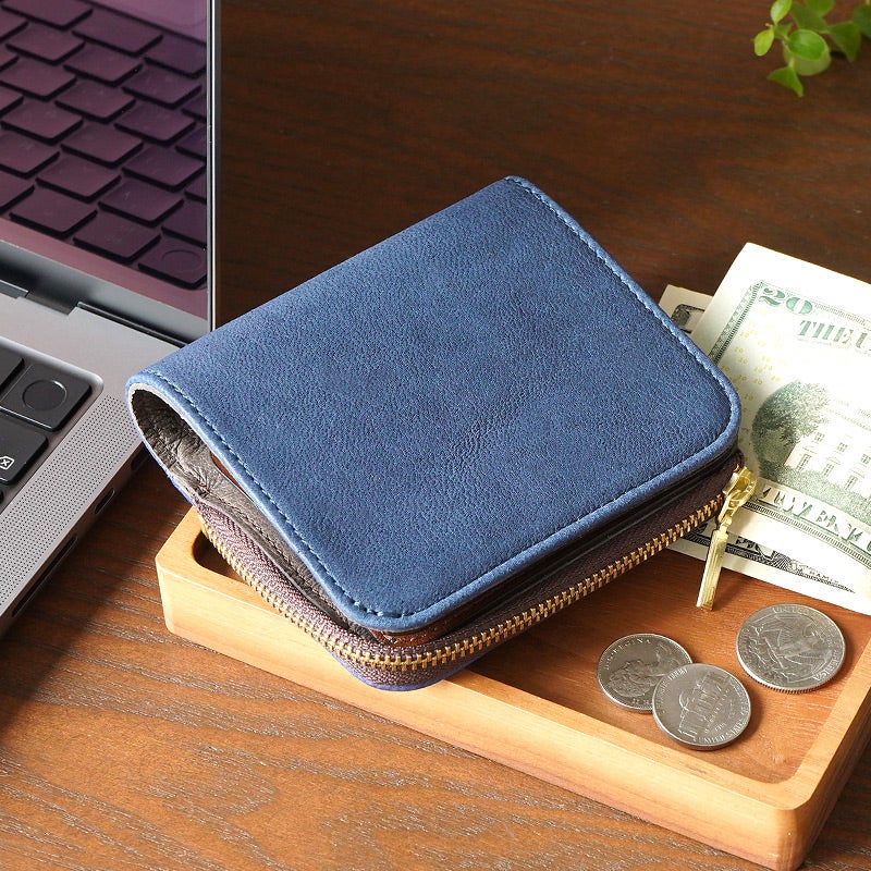 二つ折り財布 本革 鹿革 レザー ブランド　おしゃれ 財布 パーリィー