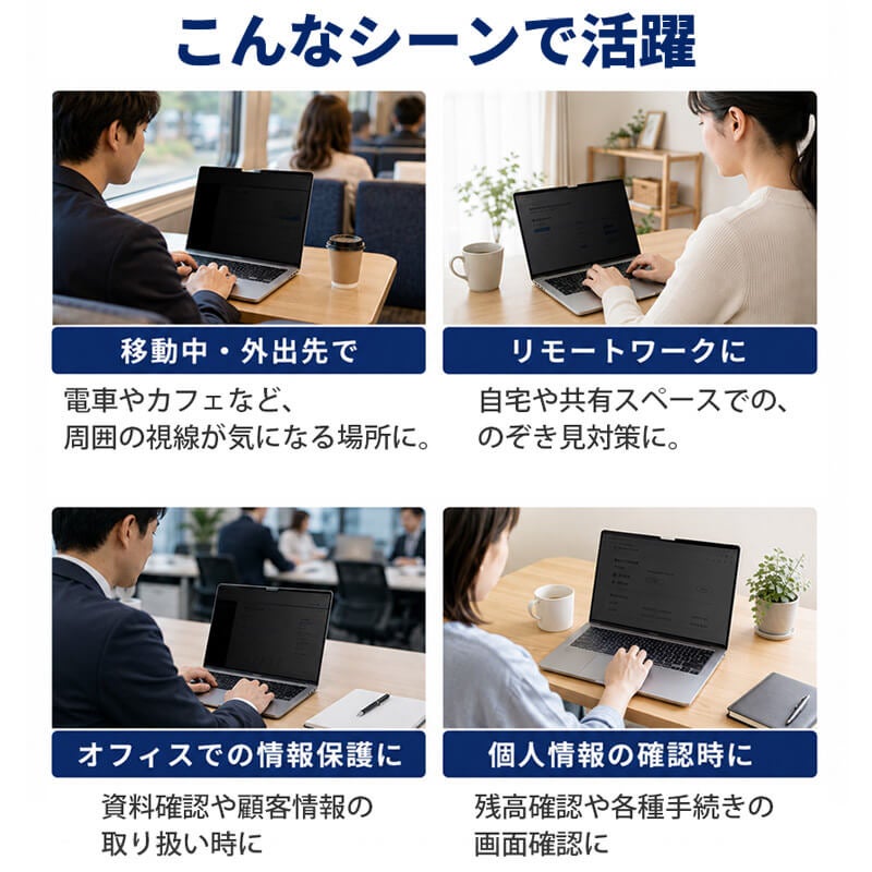 プライバシーフィルム MacBook Air 13インチ MacBook Neo 13インチ のぞき見防止フィルター マグネット式 ブルーライトカット