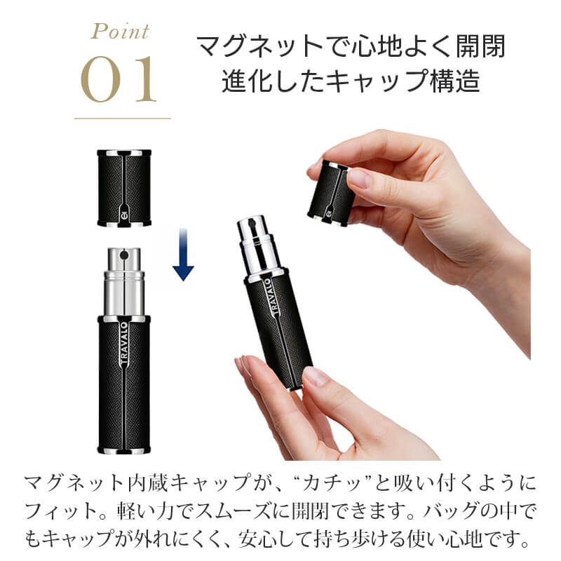 トラヴァーロ ニューミラノ TRAVALO New Milano アトマイザー マグネット式キャップ 香水詰め替え チャージ 5ml 正規品