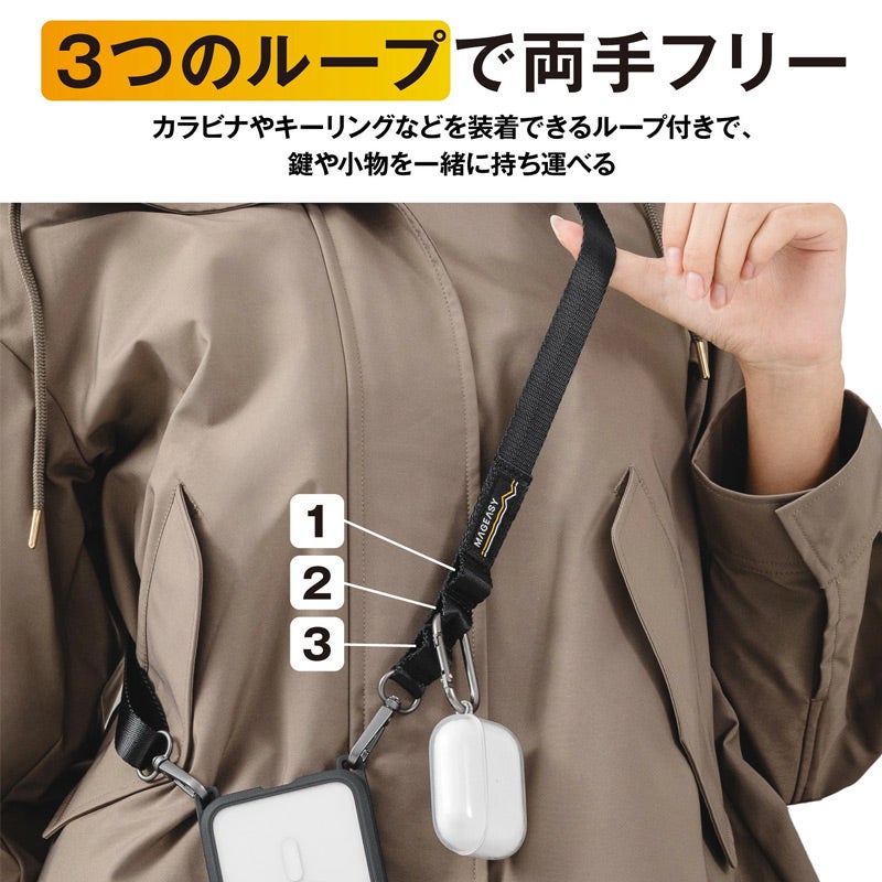 iPhone18 Pro / iPhone18 ProMax / iPhone17 Pro / iPhone17 ProMax ケース 耐衝撃 スマホケース MagSafe ショルダー クリアケース