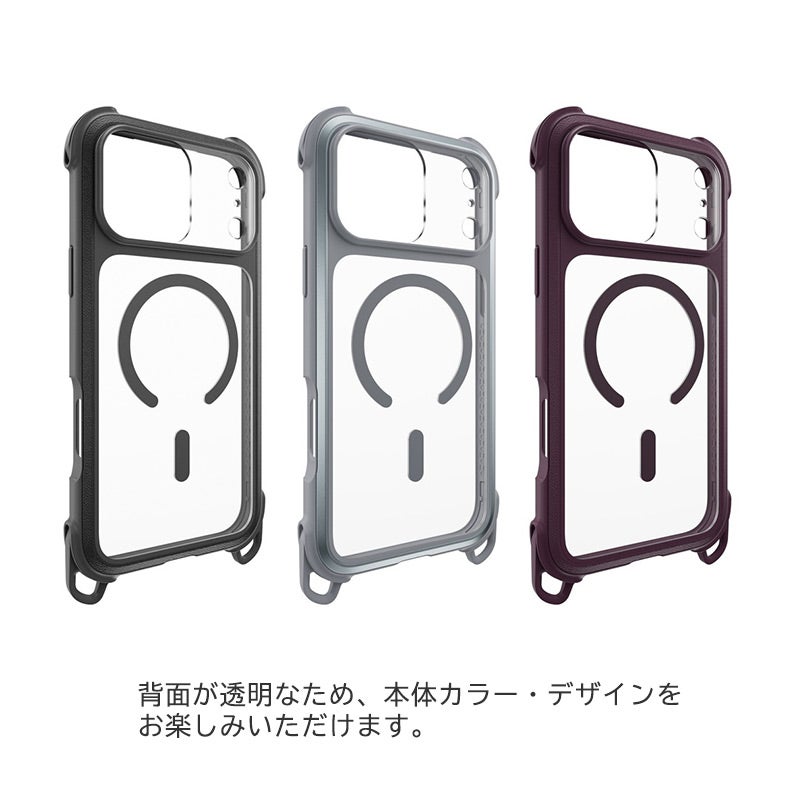 iPhone18 Pro / iPhone18 ProMax / iPhone17 Pro / iPhone17 ProMax ケース 耐衝撃 スマホケース MagSafe ショルダー クリアケース