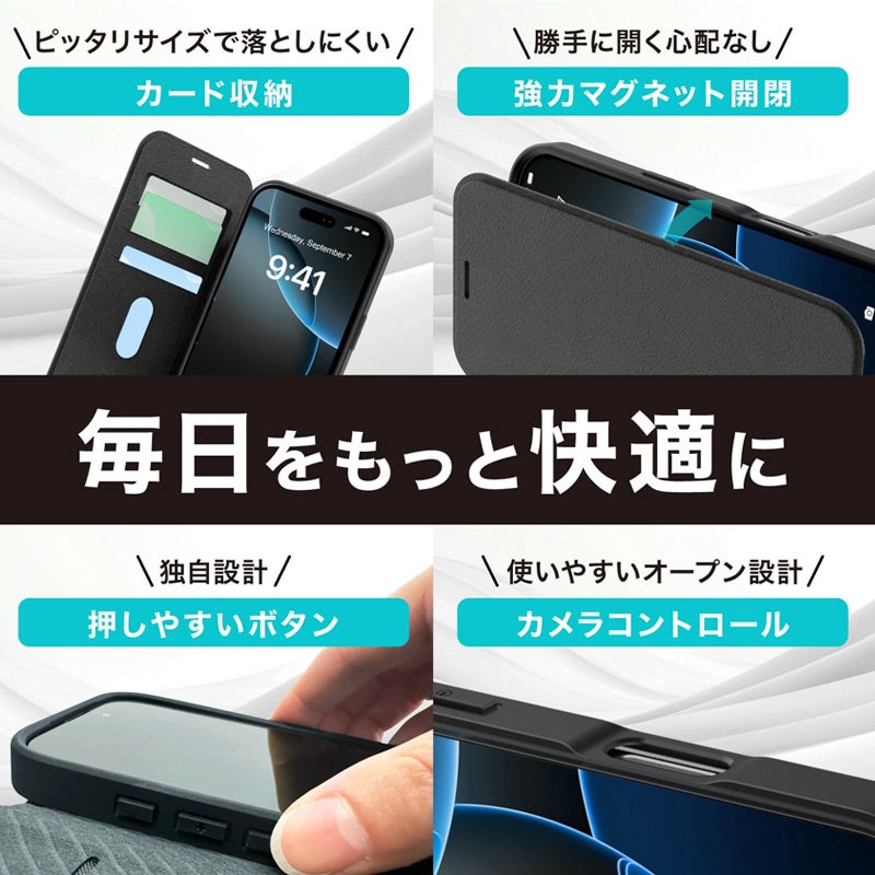 iPhone18 Pro / iPhone18 ProMax / iPhone17 Pro / iPhone17 ProMax ケース 耐衝撃 スマホケース MagSafe対応 手帳型 背面クリア